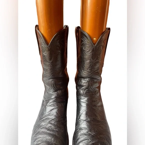 LUCCHESE HANDMADE SMOOTH OSTRICH ROPER COWBOY BOOTS SZ 11 B LUCCHESE HANDMADE SMOOTH OSTRICH ROPER COWBOY BOOTS SZ 11 B main image 3